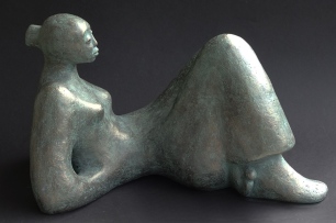 Gaia, woman sculpture in bronze resin